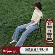 ONLY夏季涼感冰氧酷高腰顯瘦直筒褲牛仔褲女|124232025 J33 350水洗牛仔藍 S (160) 64A（卡碼拍大）