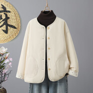 小紅書(shū)爆款森女日系米色棉服女秋冬加厚燈芯絨保暖兩面穿棉衣休閑 圖片色 2XL建議145-160斤 均碼