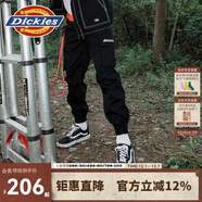 dickies休閑褲 男女同款新復古回潮印花多口袋束口工裝褲百搭8 黑色 32