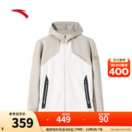 安踏（ANTA）加絨運動(dòng)外套男士冬季新款健身跑步連帽運動(dòng)服上衣 純淺栗灰/白咖啡-1 S (/165)