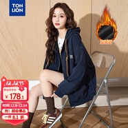 唐獅（TonLion）2024女連帽左胸印花字母開(kāi)衫外套