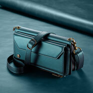 道悅歐美適用三星GalaxyZFold6手機皮套Fold345錢(qián)包卡包W25W24W23W22保護殼斜挎繩帶筆槽 綠色+長(cháng)繩 三星GalaxyZFold6