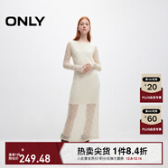 ONLY2025秋季新款甜美優(yōu)雅鉤花蕾絲長(cháng)袖長(cháng)裙連衣裙女|125161006 A43 奶油白色 XS