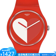 斯沃琪（Swatch）情人節限定款手表禮物41MM 紅&白配色男女表SO29Z112 Red os