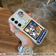 題洺適用三星S25手機殼貓和老鼠拼圖GalaxyS24男女新款S23ULTRA網(wǎng)紅S22+保護套S21鐳射S20FE潮牌PLUS軟 銀白色-貓和老鼠拼圖【彩銀L4878】 三星Galaxy S23 F