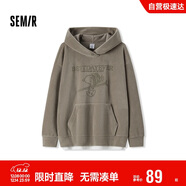 森馬（Semir）史努比系列衛衣女中長(cháng)款假兩件圖案冬oversize搖粒絨101724116019