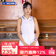 威克多（VICTOR）羽球俱樂(lè )部系列 羽毛球服 透氣有彈力男女款針織運動(dòng)短袖短褲短裙 連衣裙KT-5511VBC/A漂白 L