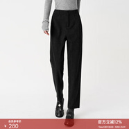 顏域時(shí)尚修身顯瘦鉛筆褲子2025冬季知性通勤休閑哈倫褲女士長(cháng)褲子 黑色 L