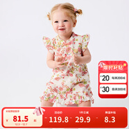 巴拉巴拉女童連衣裙寶寶裙子嬰兒公主裙2025新款夏裝兒童小童可愛(ài)洋氣甜美 紅綠色調-209225111001 90