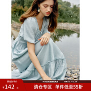 范思藍恩茶歇法式氣質(zhì)連衣裙女夏季2024新款田園風(fēng)度假長(cháng)裙12506 薄荷綠 XL