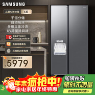 三星（SAMSUNG）AI神冰箱5系 654L對開(kāi)門(mén)冰箱 AI節能干濕分儲凈味除菌可制冰  銀 RS62DG50B8S9SC 國家補貼