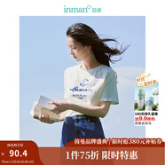 茵曼（INMAN）100%純棉短袖T恤2025夏女裝新款復古通勤白上衣 珍珠白 XL