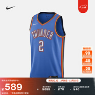 耐克俄克拉荷馬城雷霆隊男子透氣美式球衣速干NIKE NBA DN2016 403信號藍/吉爾吉斯·亞歷山大 2XL