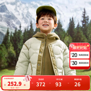 巴拉巴拉童裝兒童羽絨服冬男童女童寶寶外套搖粒絨兩件套時(shí)尚撞色 豆綠40044-208424107204 90cm