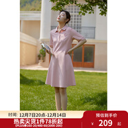 獨束【長(cháng)短可選】大碼女裝POLO領(lǐng)連衣裙夏新款微胖mm遮肉顯瘦 粉色(dy) 2XL