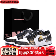 Jordan喬丹Air1禮袋款幻夜鎏金中國風(fēng)減震耐磨低幫籃球鞋男女款黑金 黑金 36.5