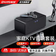 雷登（OHAYO）S10家庭KTV音響套裝卡拉ok機手機電視練歌客廳小型點(diǎn)歌機點(diǎn)歌機家用家庭音箱大功率唱歌音響 黑色80W【雙麥】 官方標配【當/次日達】