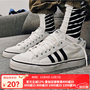 阿迪達斯 （adidas）三葉草男休閑鞋女2025年秋季情侶舒適低幫NIZZA板鞋運動(dòng)鞋CQ2333 CQ2333/亮白/1號黑色 44.5 275/10
