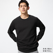 優(yōu)衣庫男裝女裝柔軟圓領(lǐng)T恤/休閑長(cháng)袖上衣25秋冬新款479783 09 黑色 2XL