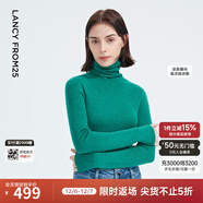 朗姿【秀款 明星同款】純羊毛無(wú)縫針織衫上衣內搭打底衫曠野美拉德女 松石綠色 XL