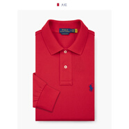 FAME RALPH LAUREN拉夫勞倫Ralph Lauren春秋高端商務(wù)休閑長(cháng)袖polo衫純棉T恤打底衫 大紅色 S 【130-150斤】