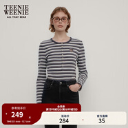 Teenie Weenie小熊秋季正肩修身長(cháng)袖T恤打底衫白色柔軟短款上衣女 深灰色 XS (155)