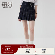 Teenie Weenie小熊秋季格紋百褶短裙學(xué)院風(fēng)休閑半身裙灰色半裙女裝 撞色 M (165)