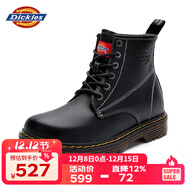Dickies馬丁靴男靴2025秋冬款靴子男黑色工裝靴加絨保暖英倫皮靴百搭男鞋 黑色（男款） 41 【偏大一碼，適合運動(dòng)鞋42】