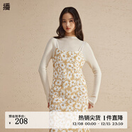 播碎花連衣裙女2024春夏新款韓系穿搭顯瘦雪紡吊帶裙DDR1LD5193 Y44卡其花 S