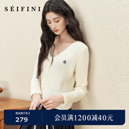 詩(shī)凡黎涼感天絲老錢(qián)萊賽爾POLO絞花針織衫25夏新薄圓領(lǐng)短袖開(kāi)衫女 【長(cháng)袖V領(lǐng)開(kāi)衫】本白色 L
