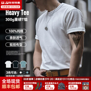 馬登工裝300g重磅t恤男夏季三本針純棉正肩短袖男士白色半袖打底衫 白色 【cleanfit/衣服男裝夏季】 L 【修身版型，合身可拍大一碼】