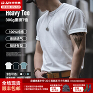 馬登工裝300g重磅t恤男夏季三本針純棉正肩短袖男士白色半袖打底衫 白色 【cleanfit/衣服男裝夏季】 XL 【修身版型，合身可拍大一碼】