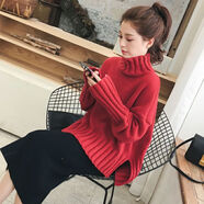 針織毛衣女加裙子兩件套寬松顯瘦氣質(zhì)網(wǎng)紅女神范俏皮半身裙套裝潮 紅色上衣 2XL  130-140斤