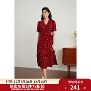 獨束大碼女裝法式小翻領(lǐng)連衣裙女夏季新款遮肉顯瘦雪紡裙子 紅色-長(cháng)款 XL （尺碼：3）