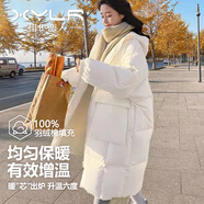 相伊戀人羽絨棉服女26年秋冬季中長(cháng)款加厚棉衣外套新款寬松棉襖學(xué)生面包服 白色 L 【適合120-140斤】