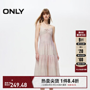 ONLY2024秋季新款簡(jiǎn)約氣質(zhì)中長(cháng)款掛脖系帶連衣裙女|124307003 HBZ 米奇紋樣 L