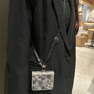 玉騰碩適用于華為Purax小米Mixfip80折扣價(jià)堆疊屏手機殼膜集成榮耀Magicvfip中心軸保護蓋口袋褲s2三星Z 中軸包白底閃粉黑花朵+可調節斜跨繩 三星W25Fip