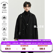 伯爵卓爾高端全羊毛雙面呢大衣100%男士2025秋冬季新款中長(cháng)款通勤男裝外套 黑色（中長(cháng)款） 【無(wú)內膽-老批次】 L (175)