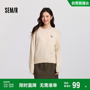 森馬（Semir）史努比系列毛衣女冬彩點(diǎn)含羊毛插肩袖繡花圓領(lǐng)套頭衫101724107025