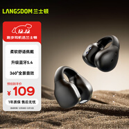 蘭士頓 藍牙耳機 骨傳導概念真無(wú)線(xiàn)耳機 開(kāi)放式耳夾不入耳 運動(dòng)跑步騎行游戲通話(huà)降噪 黑色