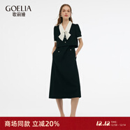 歌莉婭女裝連衣裙夏裝新品假兩件氣質(zhì)淑女miu系蝴蝶結制服裙子1E3R4K850 00B黑色 XS