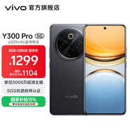 vivo Y300 Pro 國家補貼 6500mAh藍海電池 80W遠航閃充 7.69mm超薄機身 索尼5000萬(wàn)超清主攝 拍照手機 墨玉黑 12GB+256GB