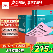 得力（deli）A4 80g 大紅色彩紙復印紙 彩色非厚卡紙兒童手工紙打印紙 5包/箱 (2500張/箱) 7788【企業(yè)優(yōu)選】