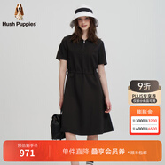 暇步士（Hush Puppies）【垂墜挺括】男裝2025夏季時(shí)尚高克重收腰短袖連衣裙 曜石黑 XL