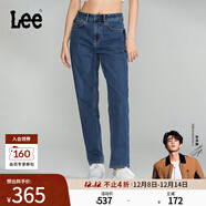 Lee【張凌赫代言】411高腰舒適小直腳男友風(fēng)磨毛女士牛仔褲顯瘦潮 中藍色（25褲長(cháng)） 24 (80-90斤可選)