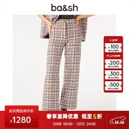 ba&sh bash春薰衣草紫撞色格子花呢小香風(fēng)休閑褲1H23TAMO MULTICO 40