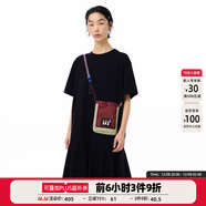 幻走（MOVEUP）2025夏季新款.FUN系列純棉創(chuàng  )意包包口袋針織連衣裙 夜黑 M