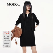 MO&Co.【C+系列】連衣裙針織開(kāi)衫套裝2025秋新品羊毛羊絨MBE3DRS041 黑色 M /165