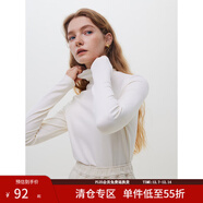 范思藍恩23FS14619 莫代爾花邊高領(lǐng)打底衫女秋冬內搭長(cháng)袖針織衫 奶米白色 S