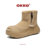 OKKO開(kāi)口笑雪地靴冬季加厚加絨棉戶(hù)外東北防滑保暖防寒厚底面包鞋 棕色 41 41